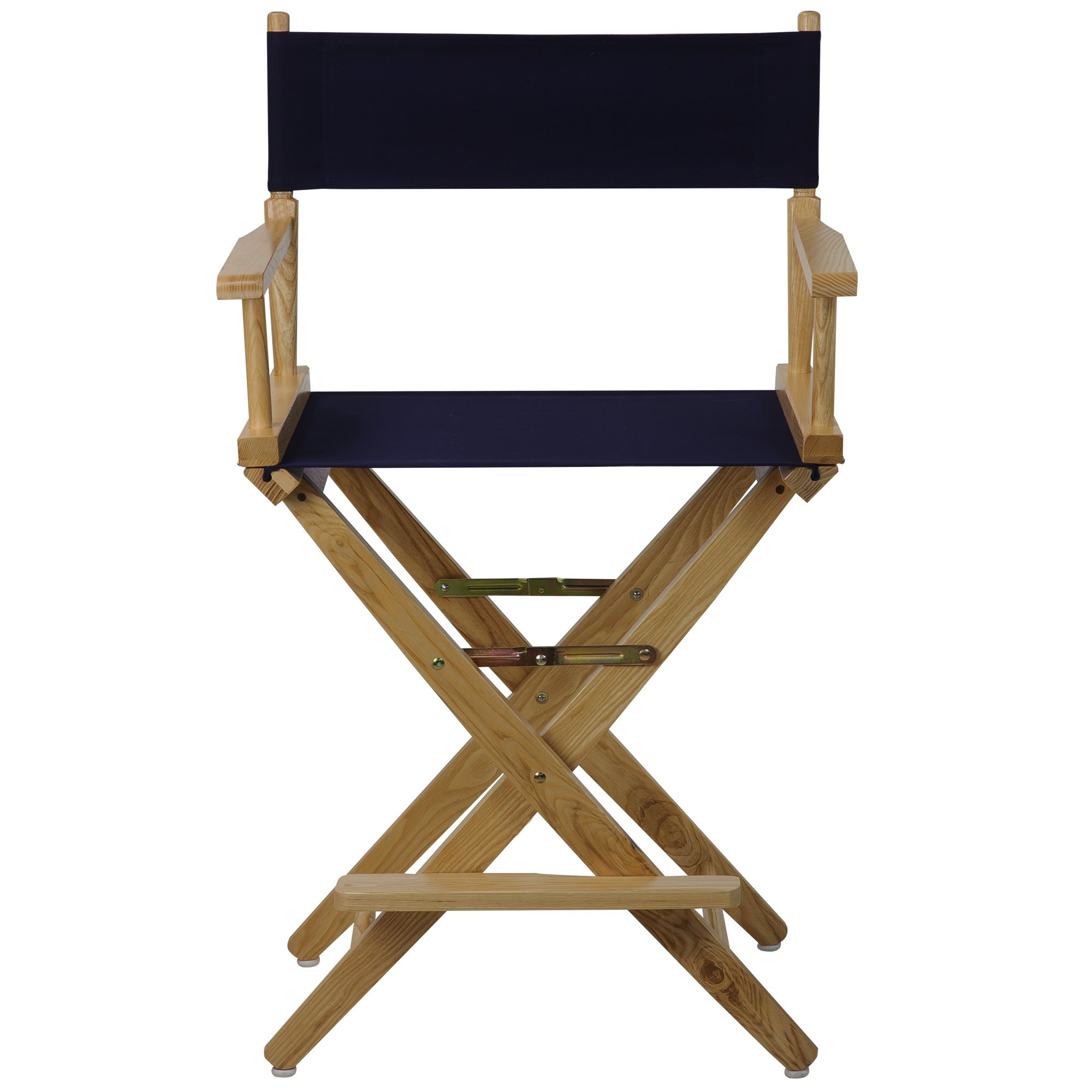 American Trails Extra-Wide Premium 24" Director's Chair Natural Frame with Navy Canvas, Counter Height