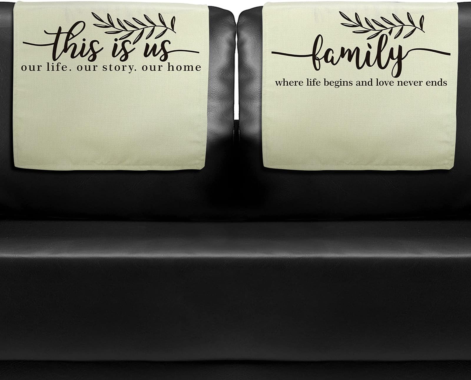 Tatuo2 Pieces Headrest Cover with Inspirational Words Furniture Protectors Chair Cover Sofa Cover Recliner Cover Sofa Slipcover for Furniture Home Decoration, 26.77 x 16.93 Inch (Elegant Style)