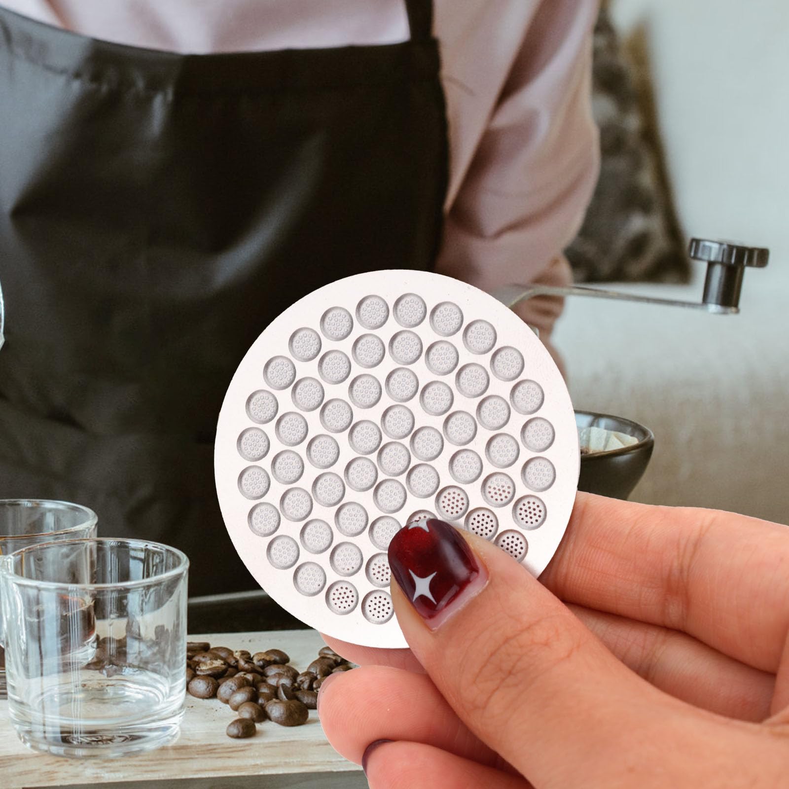 Espresso Puck Screens - Stainless Steel Reusable Filters -5 Espresso Puck Screens - Stainless Steel Reusable Filters -5