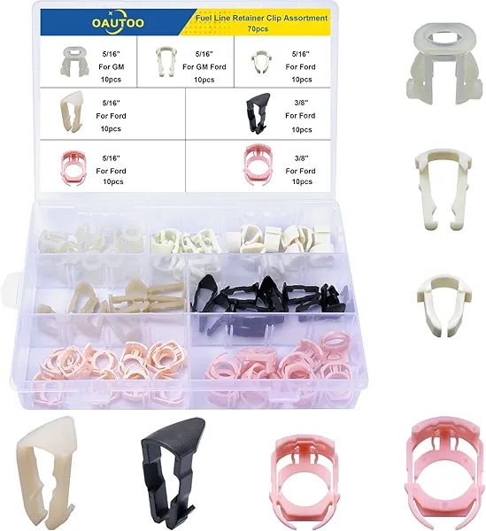 OAUTOO 70pcs Fuel Line Retainer Clip Assortment for Ford GM