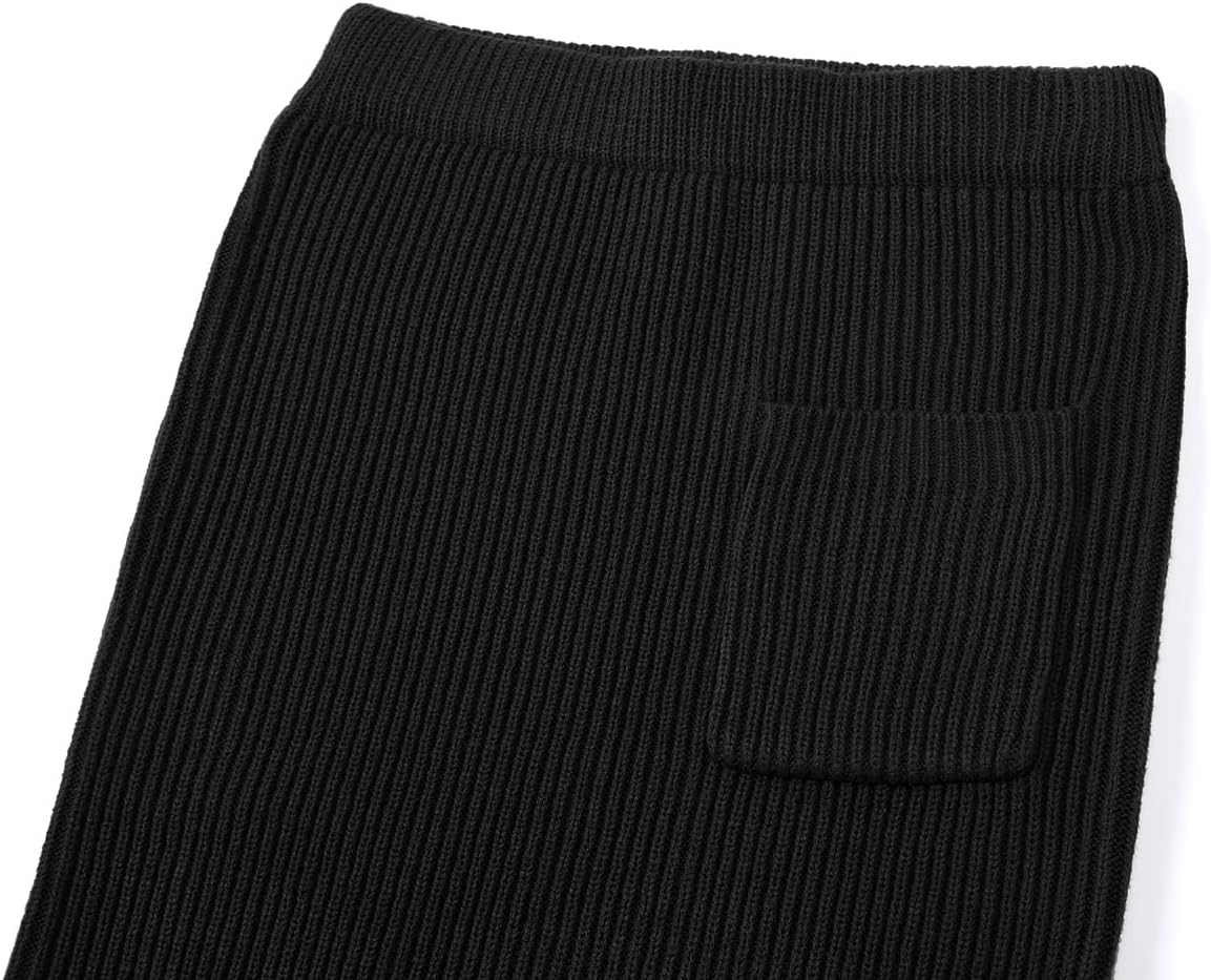 chouyatou Women's Turtleneck 2 Piece Outfits Ribbed Knit Sweater Midi Pencil Skirt Set - Image 5