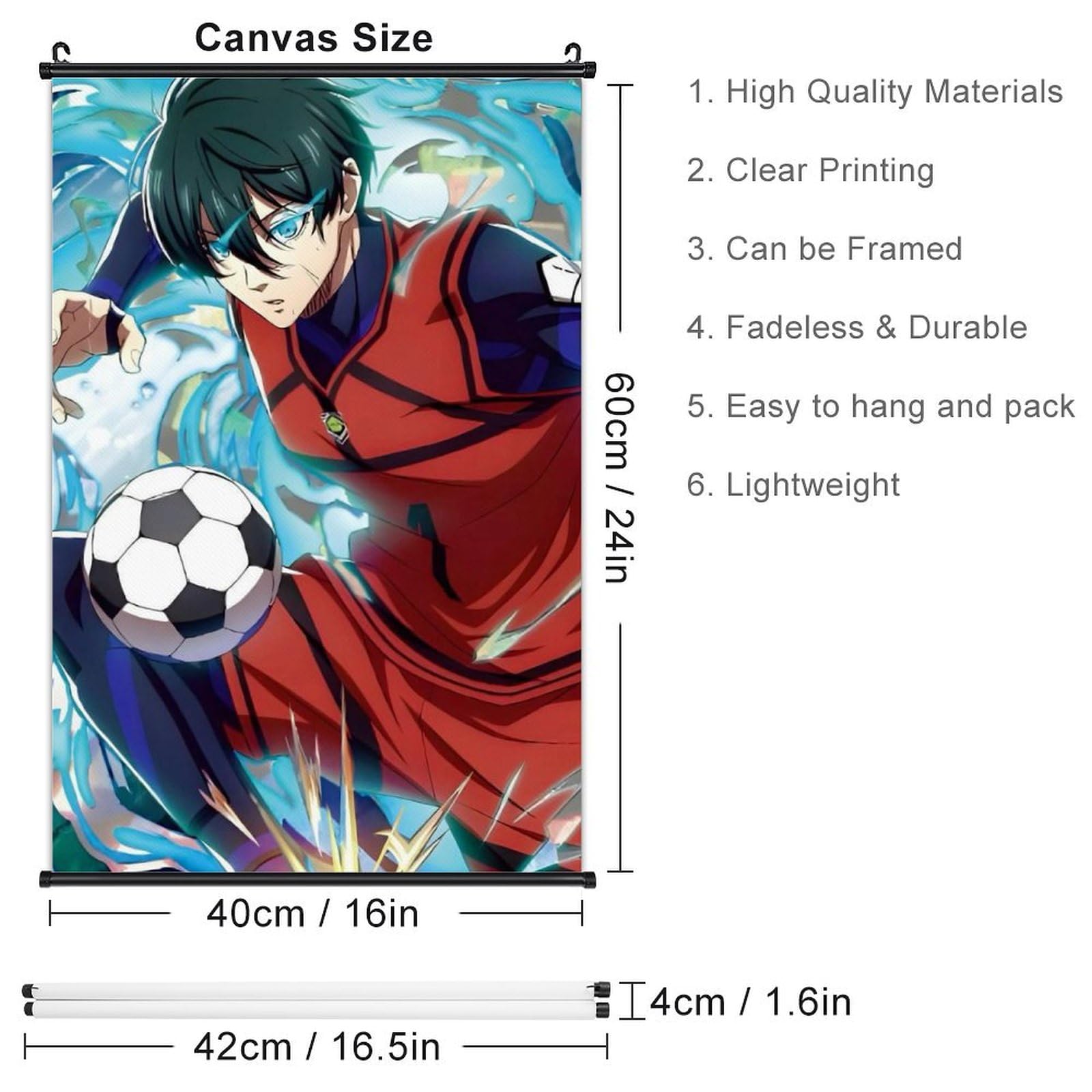 Amazon.co.jp: ブルーロック 糸師凛 ポスター 掛け物 キャンバス
