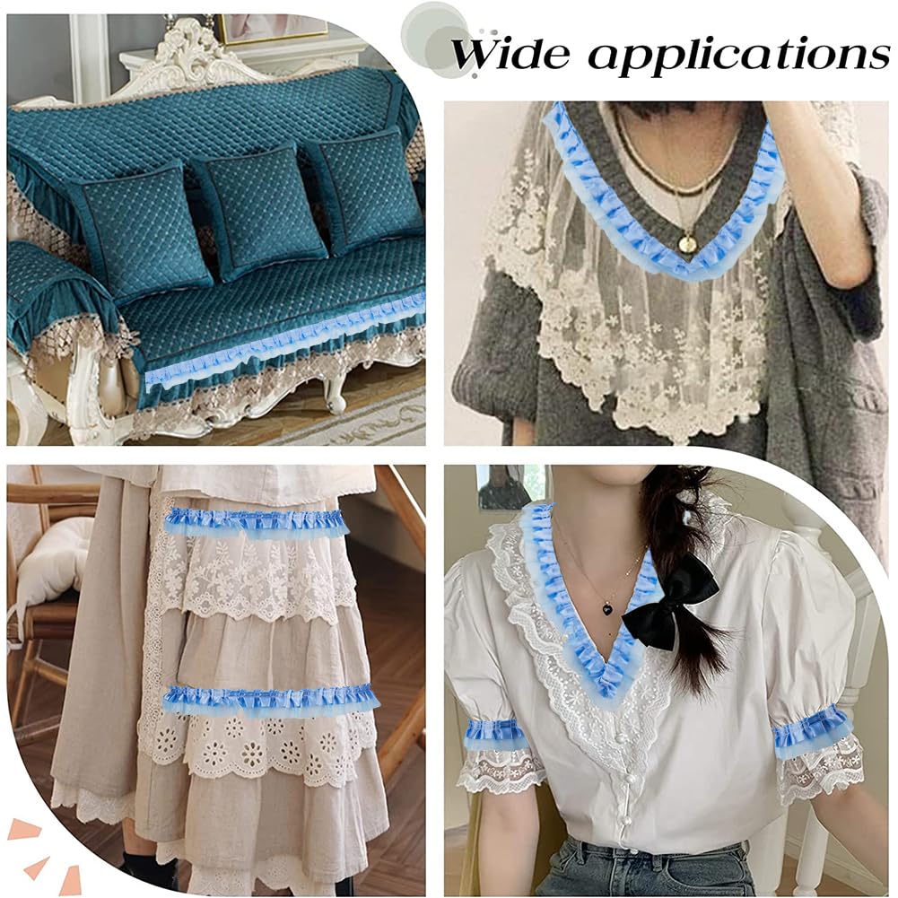 Kuasting Bordures En Satin à Volants De 9,1 M De Large, 2,5