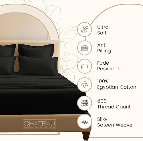 Miniatura 3 de CHATEAU HOME COLLECTION Juego de sábanas de tamaño King, juego de sábanas de bolsillo profundo, sábanas transpirables de fibra larga para cama
