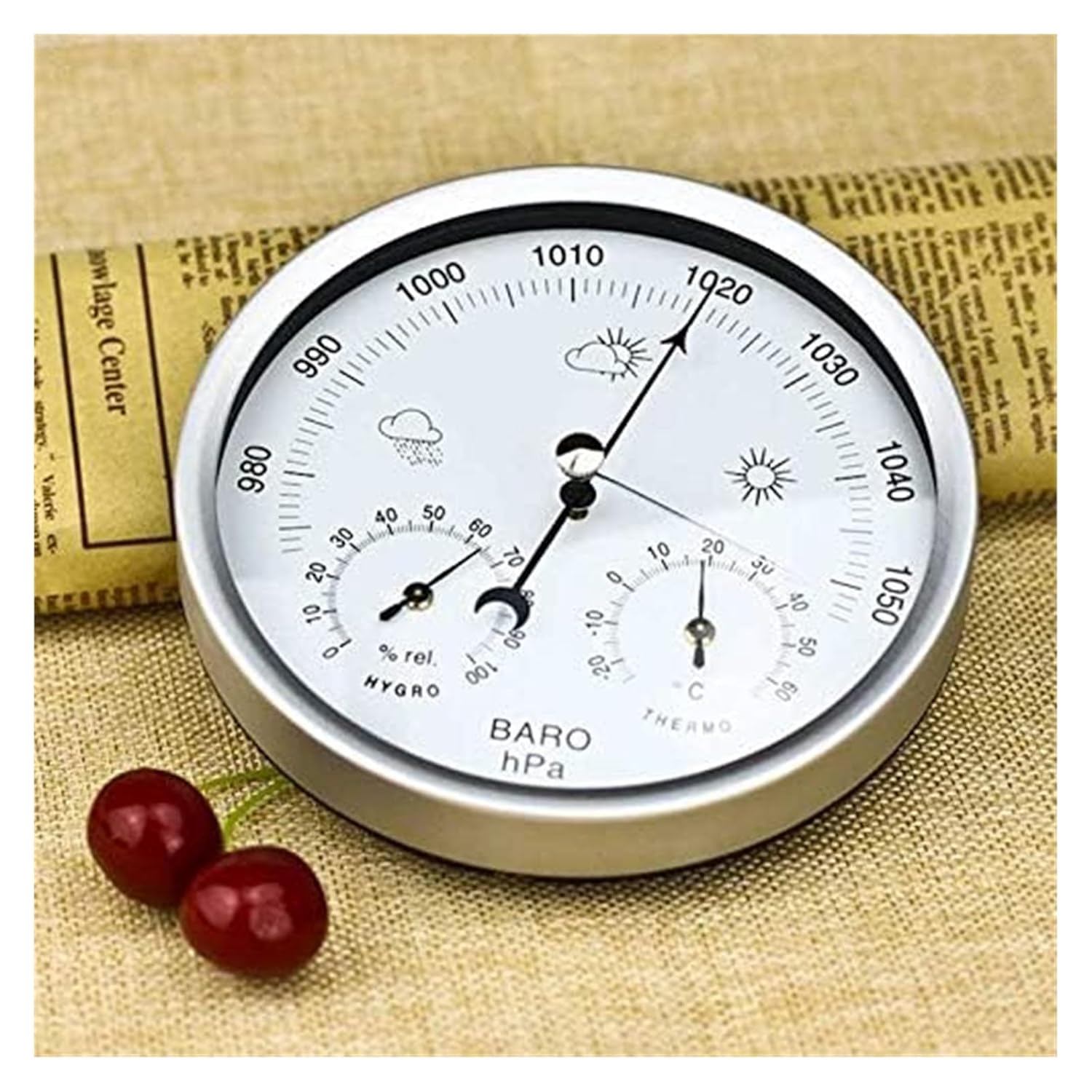 3 in 1 Barometer, Dial Type Barometer, Pressure Gauge Thermometer Hygrometer Barometer