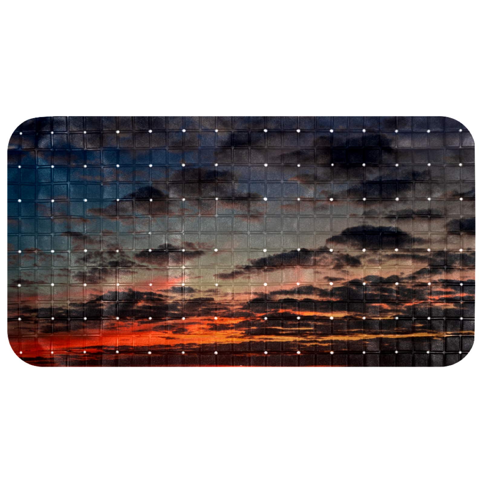Alfombrilla de ducha de masaje para spa en casa con diseño de cielo atardecer