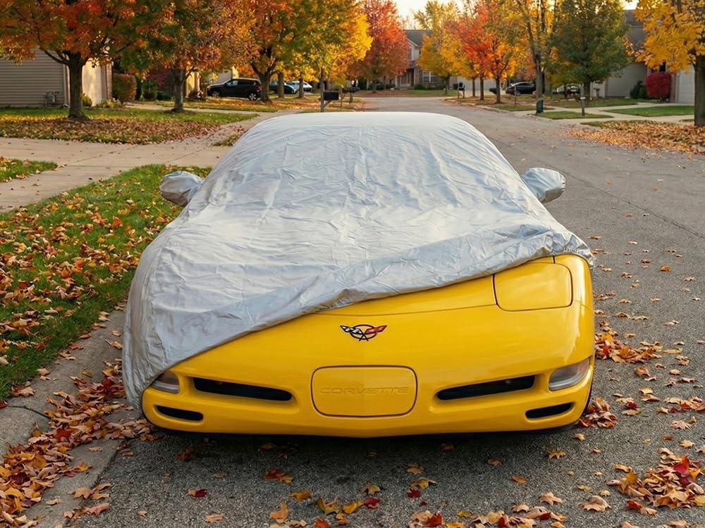 Custom Fits C5 1996-2004 Chevy Corvette Car Cover Silver Metallic Covers