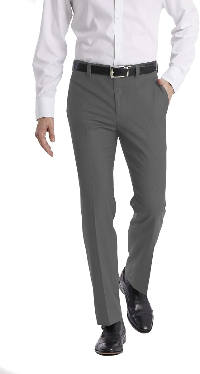 Pantalones de vestir de corte moderno para hombre Calvin Klein | Pantalones de traje para hombre | Tejido elástico de alto rendimiento, parte delantera plana, listo para usar