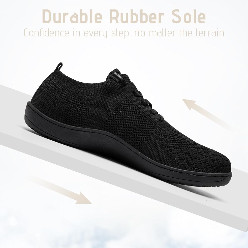 Barefoot Shoes Women Wide Slip-On Barefoot Running Tennis Walking Sneakers Minimalist Breathable Shoes Zero Drop Sole for Workout Gym Travel