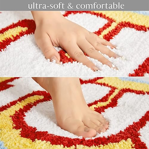 Miniatura 7 de RoomTalks Alfombras de pasillo divertidas y bonitas de 2 x 4.3 pies para dormitorio y baño, modernas y divertidas, color verde fresco, extra largas,