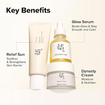 Beauty of Joseon Glow Essentials SetㅣRelief Sun + Dynasty Cream + Glow Serum | Daily Korean Skincare Kit