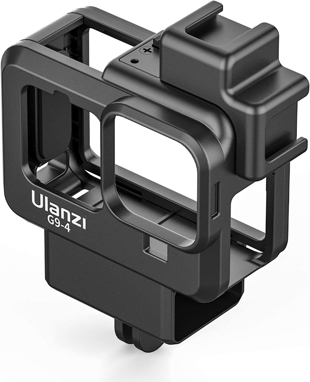 douself G9-4 Action Camera Video Cage Plastic Vlog Case Protective Housing with Dual Cold Shoe Mount 55mm Filter Adapter Extension Accessory Replacement for GoPro Hero 9