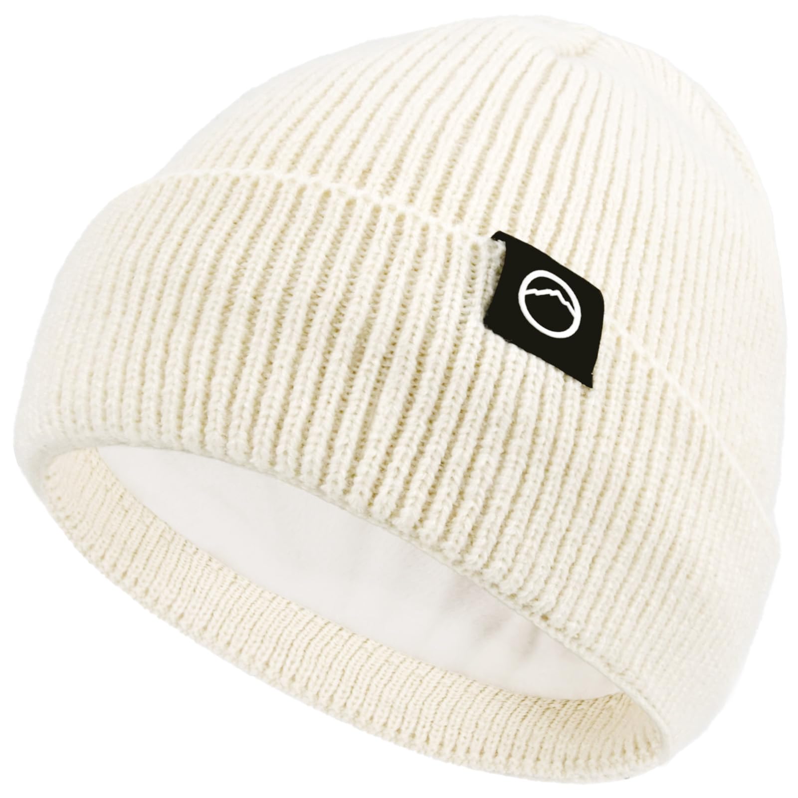 Rosoz Beanie muts gebreide muts voor mannen vrouwen, schedelmuts met warm gebreid fleece gevoerd winter gebreide muts hals warmer set voor koud weer, zwart, 62-64