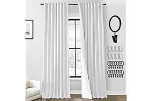 PANELSBURG White Blackout Curtains with Thermal Insulation, 90 Inches Long
