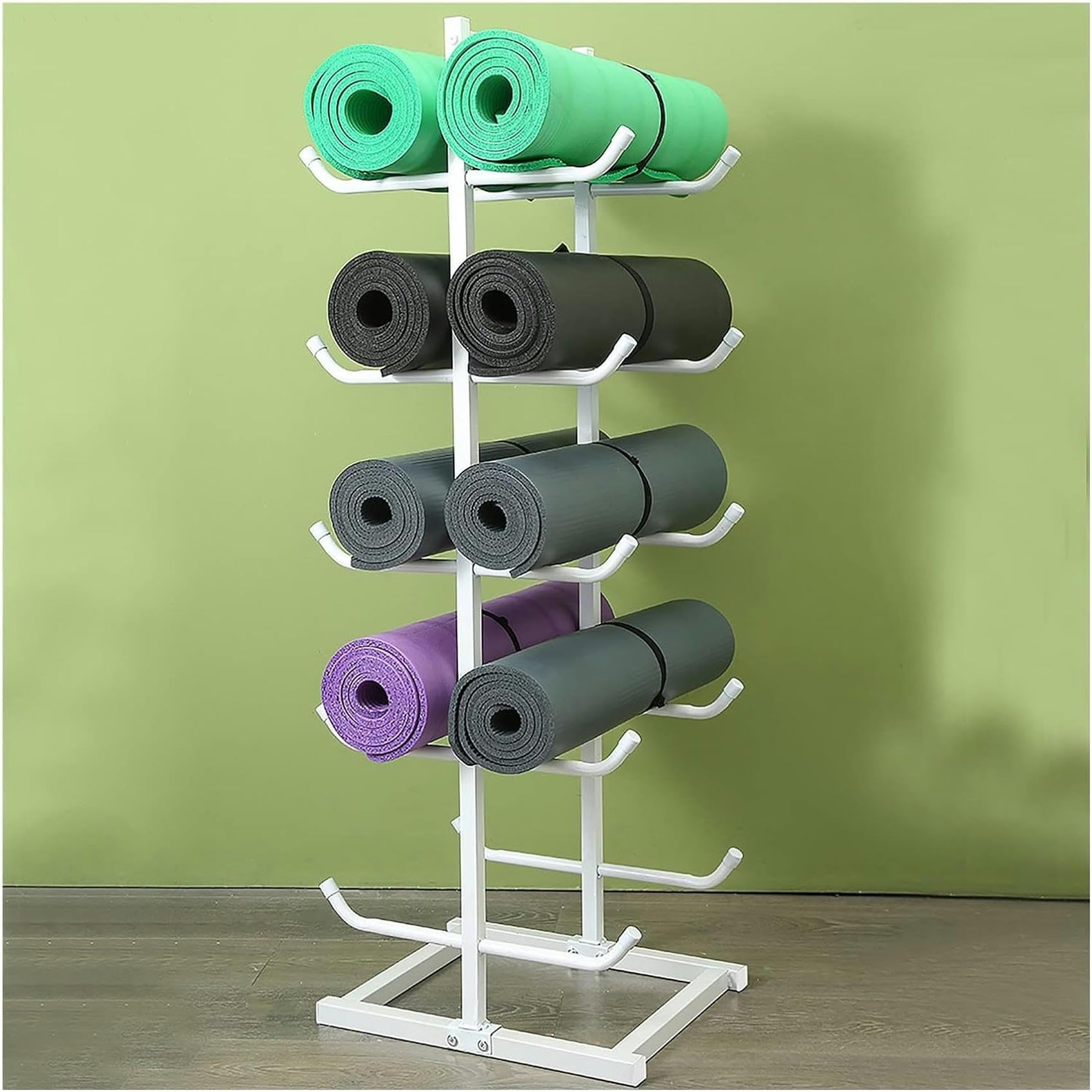 Support de rangement pour tapis de yoga et étagère de gym au sol