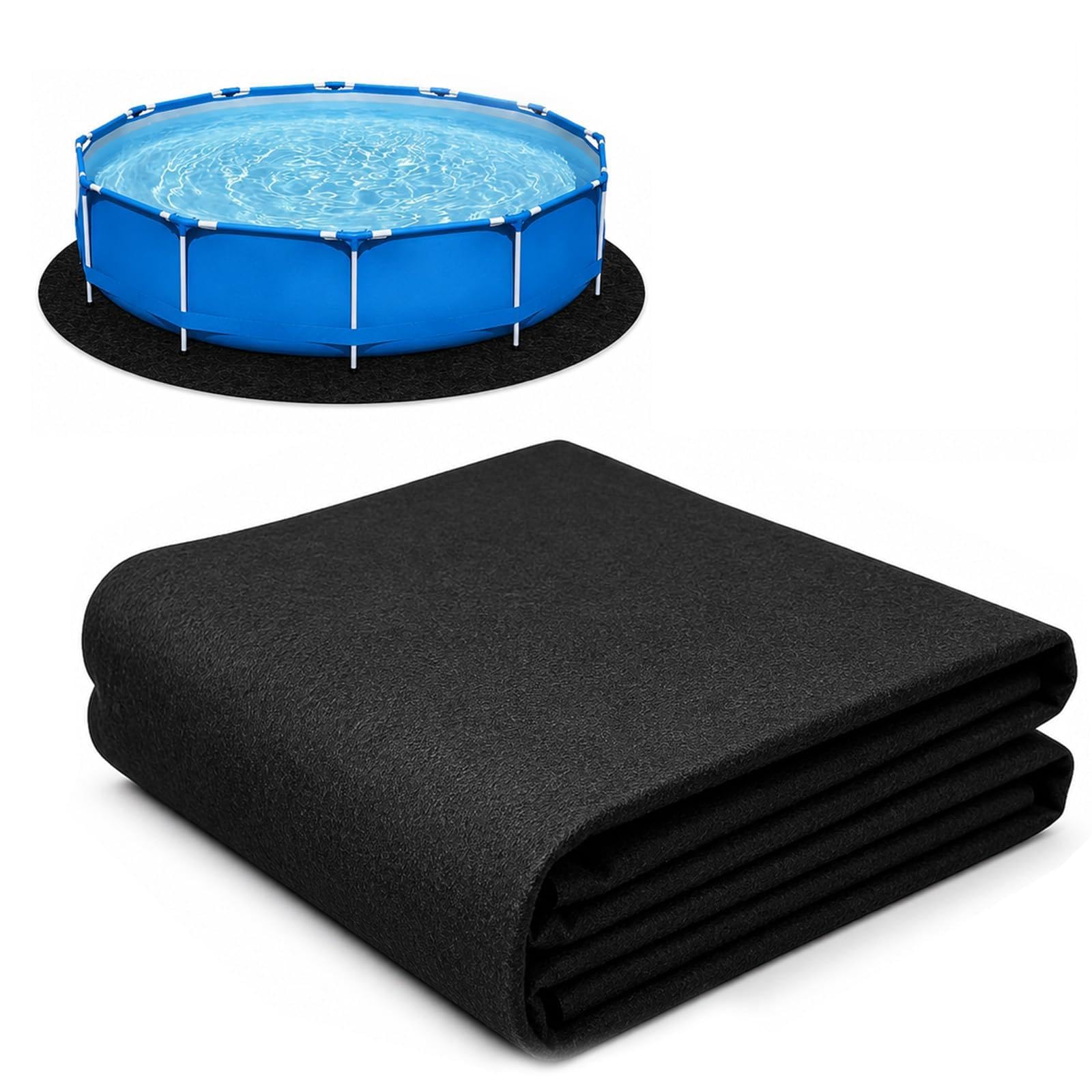Poolunterlage Rund 4M, Pool Unterlage Outdoor, Rund Faltbarer rutschfeste Poolmatten, Pool Bodenplane Bodenmatte, Reißfest Whirlpool Unterlage für Hinterhof Garten Rasen
