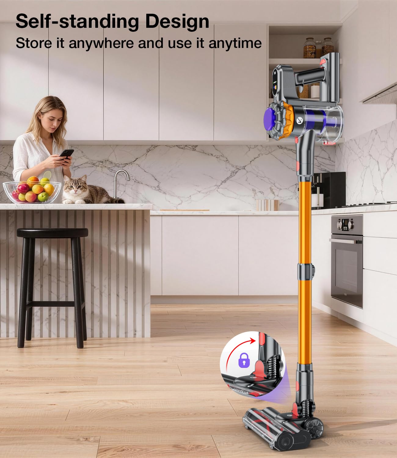 KQAHA Cordless Vacuum - 50KPA Powerful Suction -4
