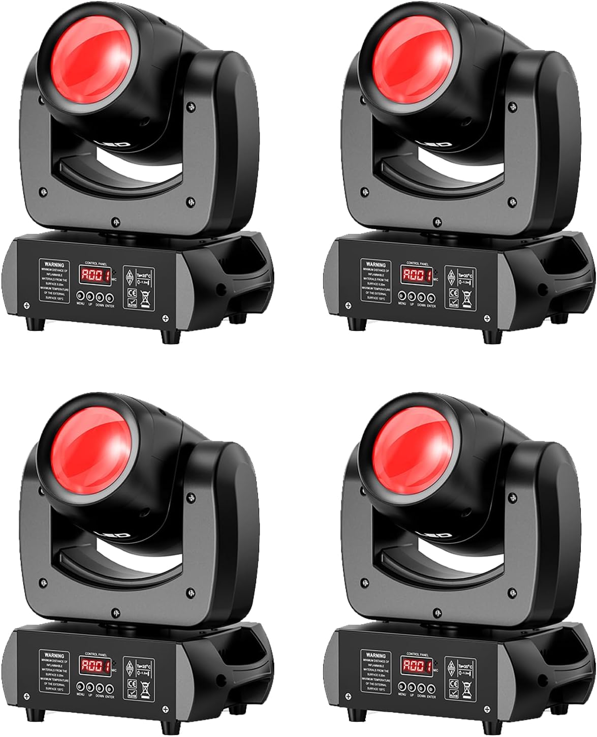 4-Pack Wiwreenm 120W Moving Head Light,18 Prism Spot Mini Beam Stage Lights,8 GOBO 8 Colors Dj Lights,Sound Activated DMX for Wedding Live Show