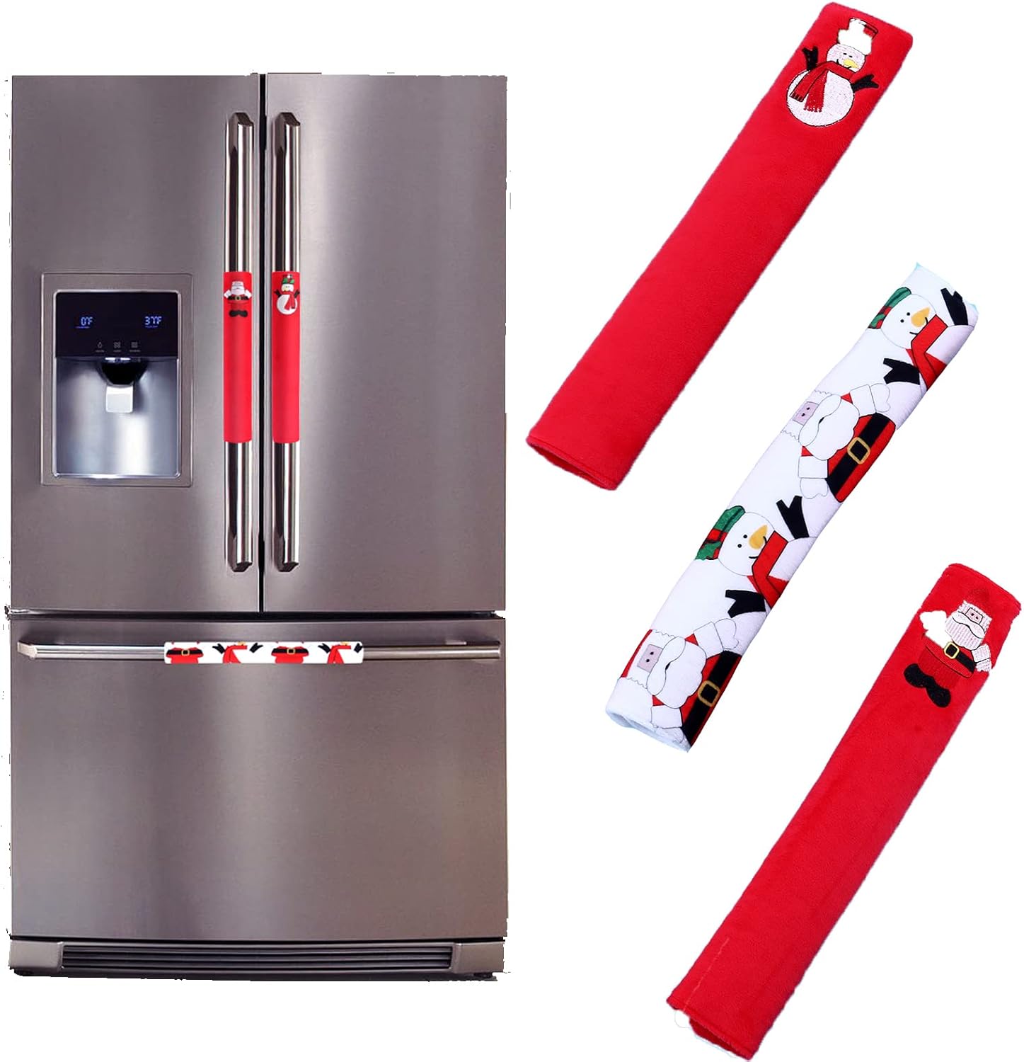 BESTOYARD 3Set Christmas Fridge Handle Covers, Cute Snowman