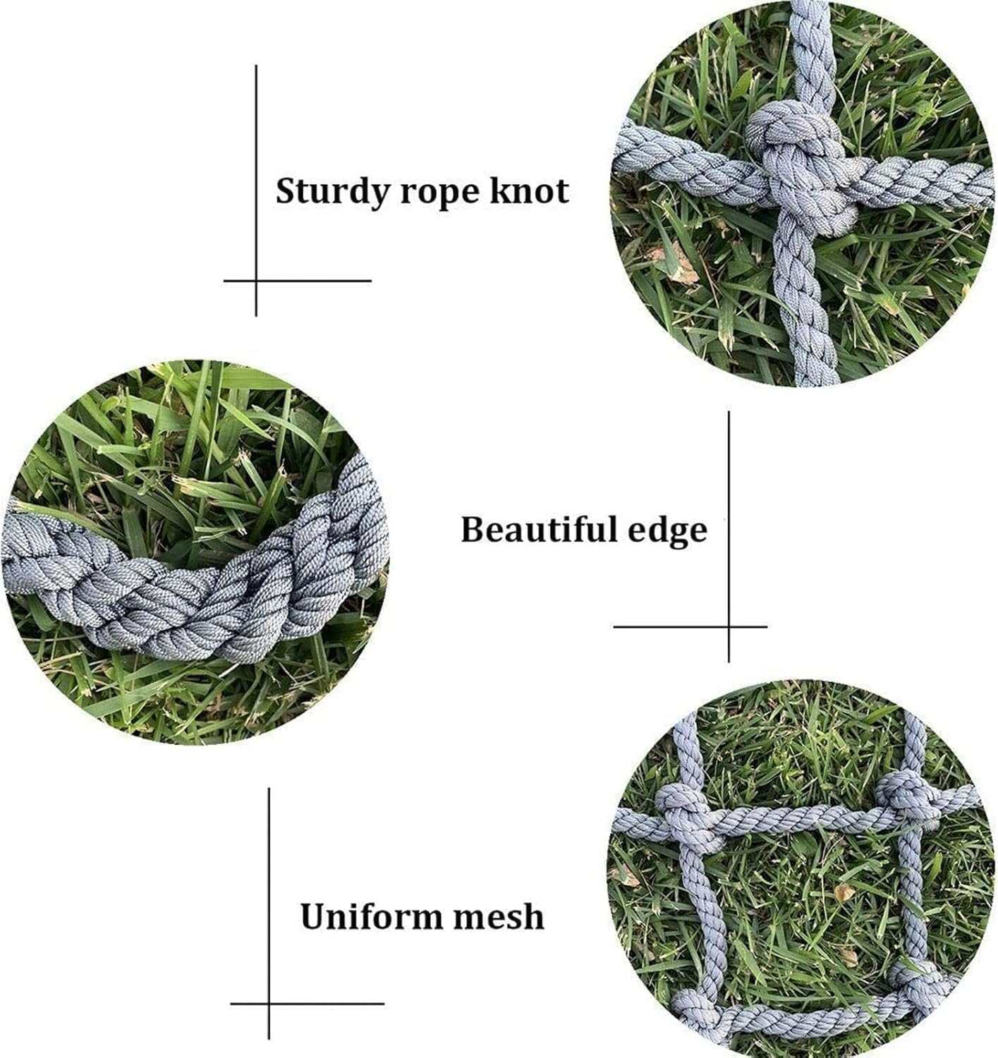 Heavy Duty Outdoor Climbing Net for Kids & Adults, 3 * 1m Playground Safety Net, Cargo Net for Gym, Tree House, Swing, Obstacle Course, Rock Climbing Fun