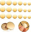 Ouligay 18pcs Gold Buttons for Blazer Flat Metal Button for Clothes Small Large Gold Coat Buttons Round Shaped Vintage Golden Sewing Button for Suit Coat Shirt Jackets Craft 15mm 20mm 25mm