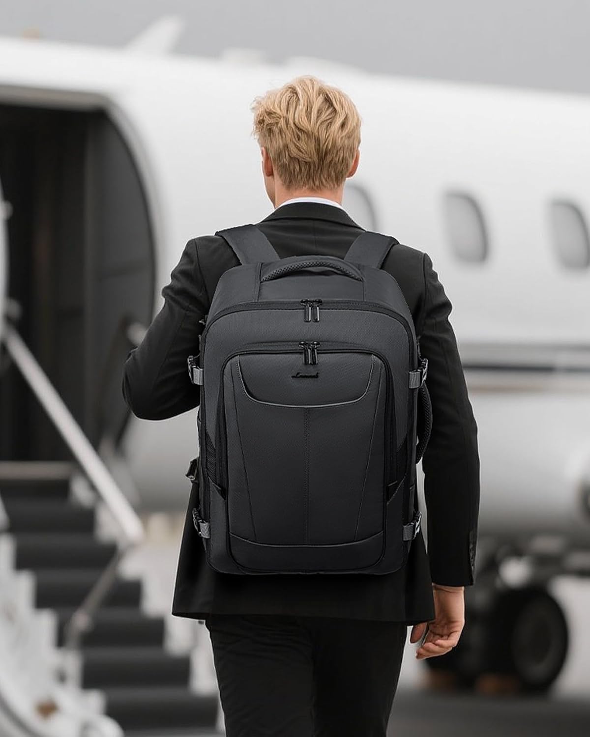 LOVEVOOK Travel Backpackfor Men, 40L Carry on Backpack Flight Approved with 3 Packing Cubes, Extra Large Personal Item Bag Fit 17.3 inch Laptop for Business Trip Weekender, Waterproof Daypack, Gray - Image 6