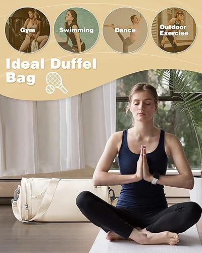 Miniatura 8 de Pequeña bolsa de gimnasio para mujer, mini bolsa de lona impermeable para mujer, bolsas de entrenamiento Spotrs, bolsa de viaje pequeña con bolsillo