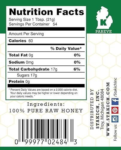 Miniatura 2 de Stakich Miel cruda antioxidante de trigo sarraceno, pura, sin procesar, sin calentar, Kosher (40 onzas)