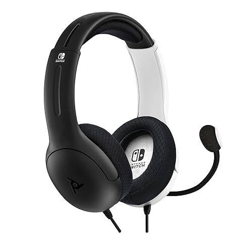 Vista 9 de PDP Gaming LVL40 Stereo Headset with Mic for Switch OLED - Noise Cancelling Microphone - Black White - Nintendo Switch