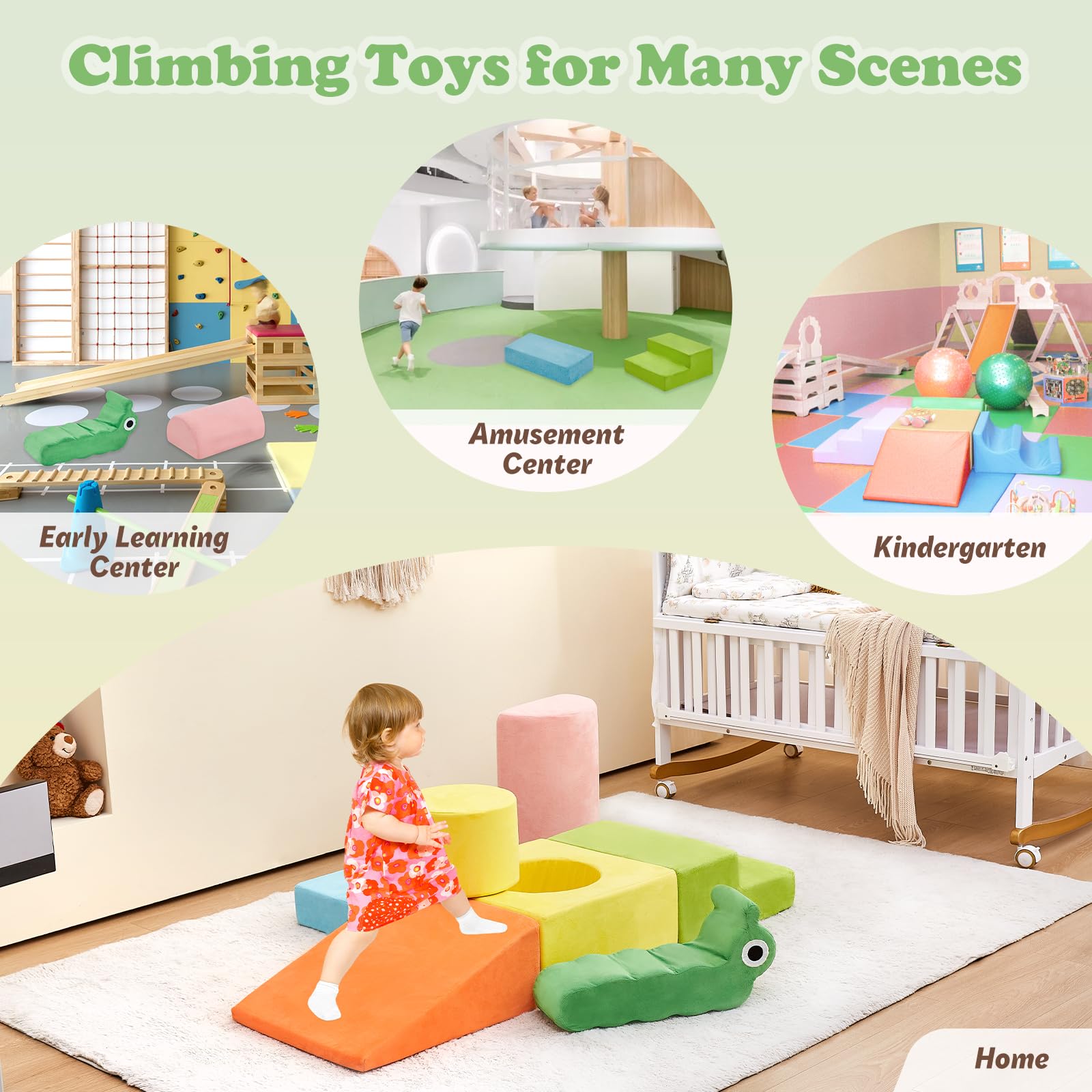 Juguetes de escalada para niños pequeños, bloques de escalada para bebés, juego de bloques de escalada de espuma suave de 7 piezas, juguetes de escalada para bebés, juegos para niños pequeños 7