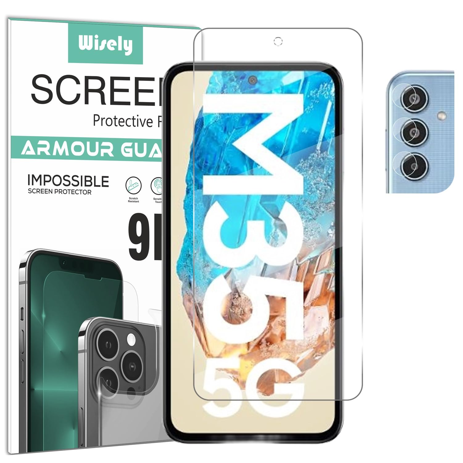 Wisely 2in1 Impossible Unbreakable Camera Lens Nano Glass + Front Guard Screen Protector for Samsung Galaxy M35 5G Anti Scratch Flexible Screen Guard HD Clear (B0DDTXB3ZT) Amazon Price History, Amazon Price Tracker