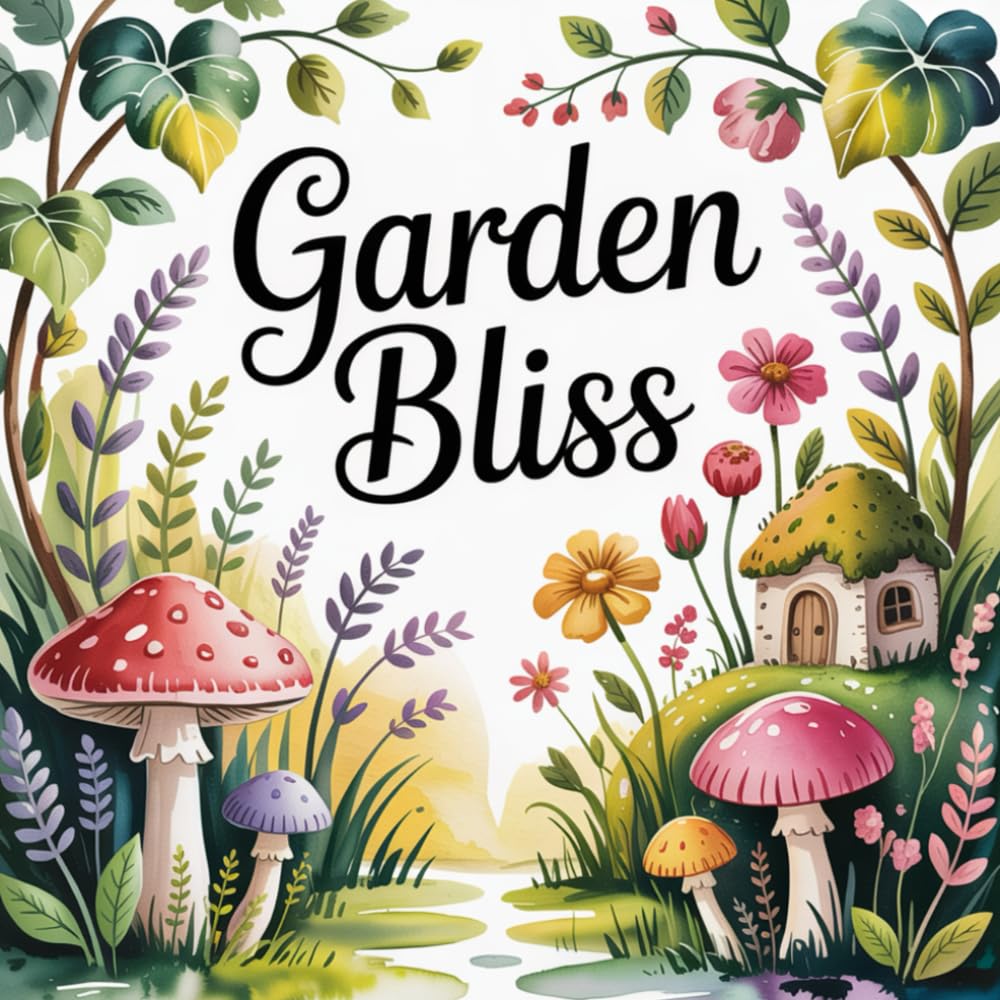 Garden Bliss Coloring Book for Adults: Bold & Easy Garden Scenes for Relaxation, Stress Relief, and Mindful Coloring