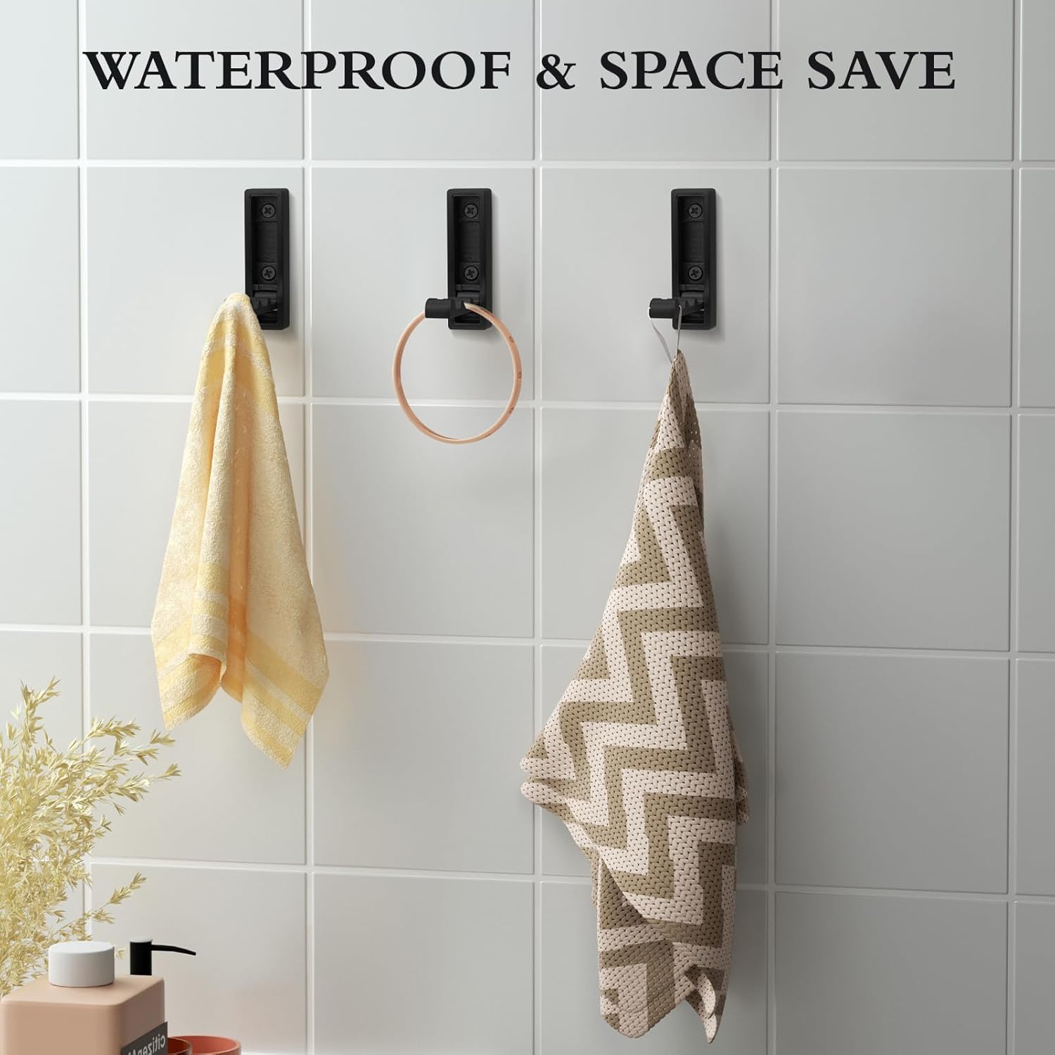 5PCS Heavy Duty Folding Coat Hooks - Zinc Alloy Wall Hooks for Coats, Scarves & Bags - Rustproof, Space-Saving Design for Bathroom, Entryway & Closet - Easy Install with Screws (Black) - Image 4