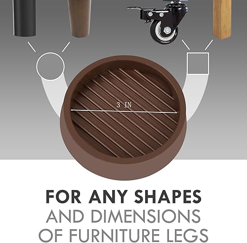Miniatura 2 de Copas redondas de goma 3 x 3, almohadillas antideslizantes para muebles, agarre antideslizante, pies antideslizantes para muebles, protector de