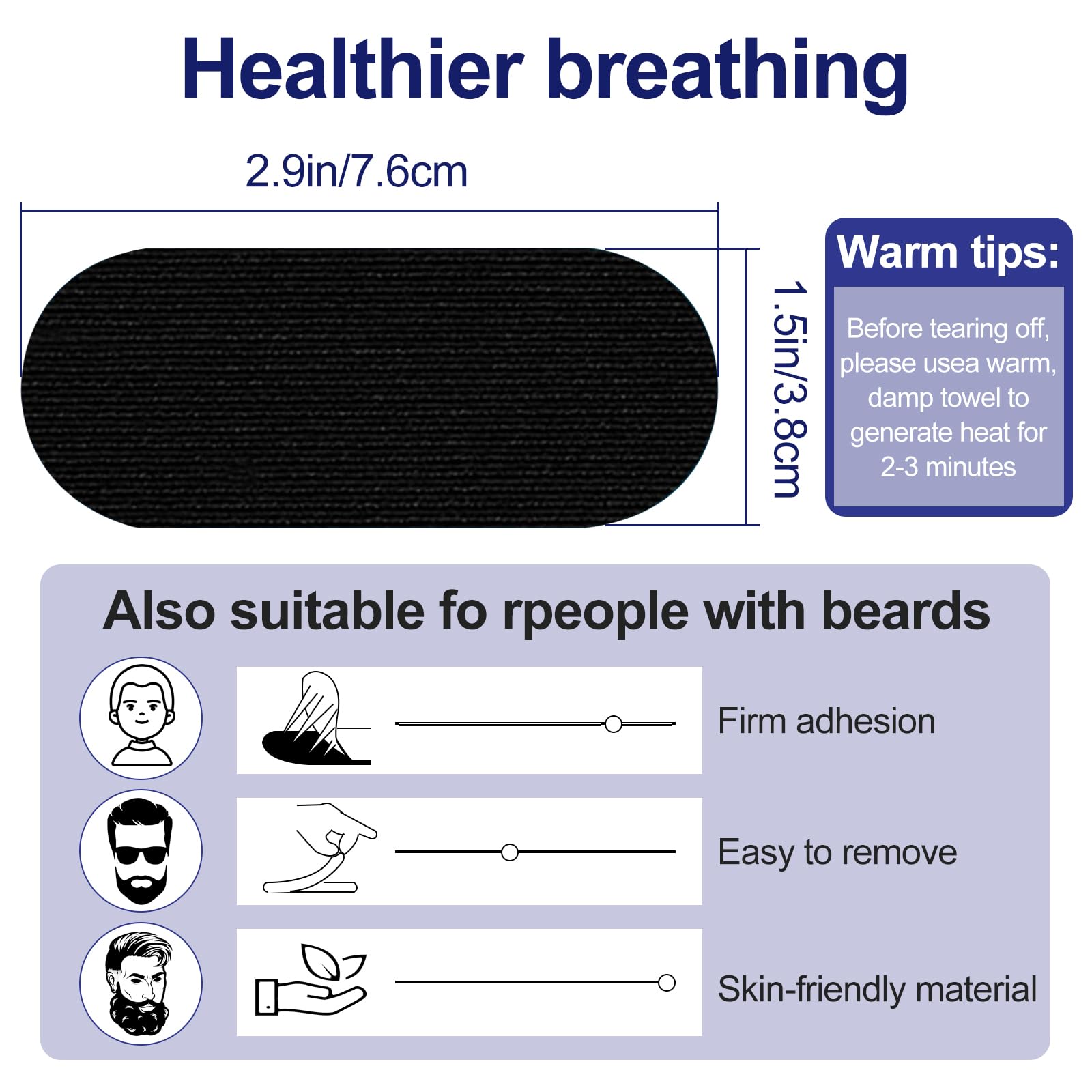 100 Pezzi Anti Russare Mouth Tape for Sleeping,Nastro per la Bocca per Ddormire,Migliora Il Riposo E L'Energia Per Respirazione Corretta,Nastro la Bocca per Uomini e Donne