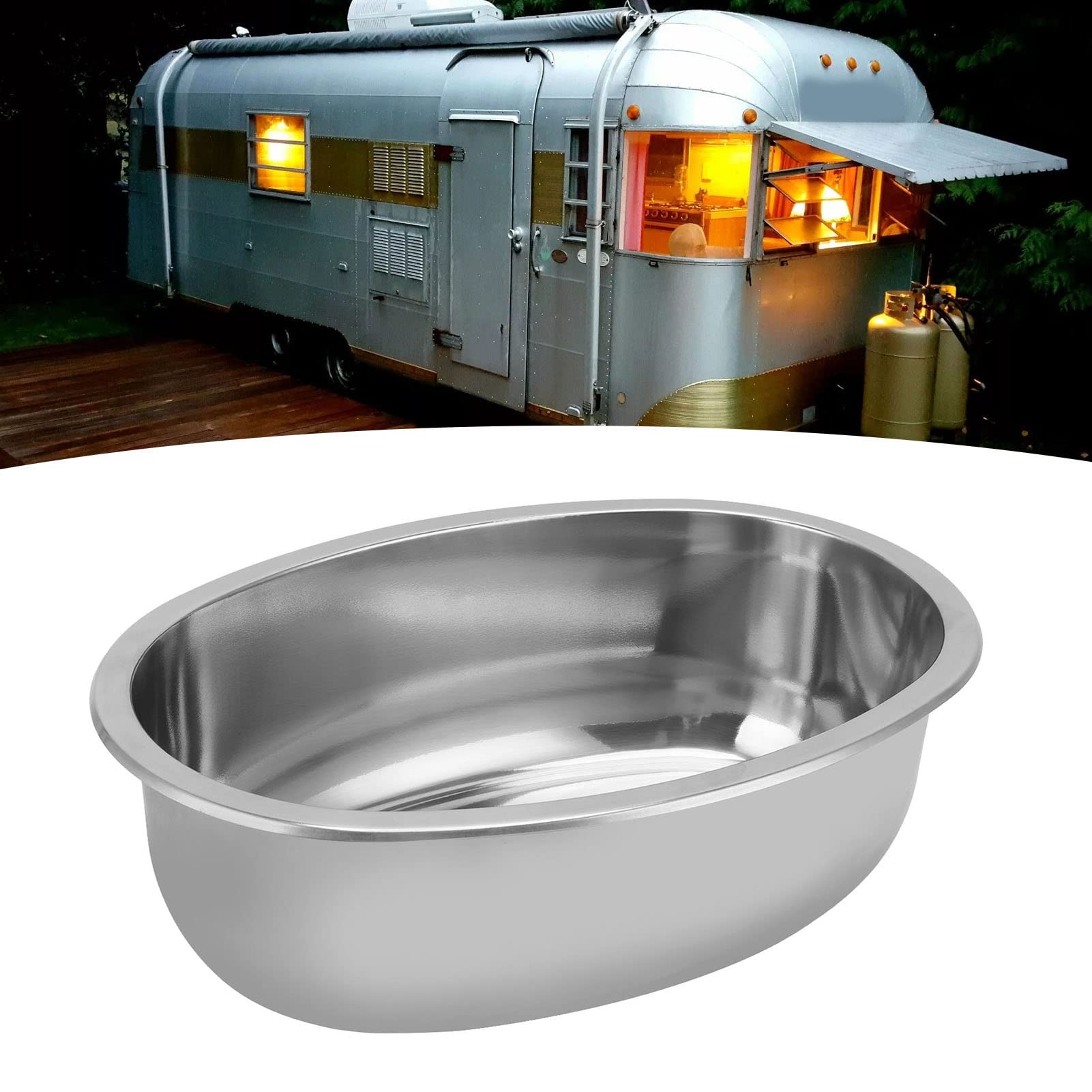 Lavello Marino, Lavabo a Mano di Grande capacità di Forma Ovale Antiruggine per Roulotte per Barche RV Yacht