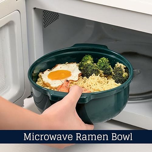 Miniatura 3 de Cocina ramen apta para microondas, cuenco para fideos ramen Easy Mac, cuencos para microondas con pasta, fideos ramen con tapas, ideales para