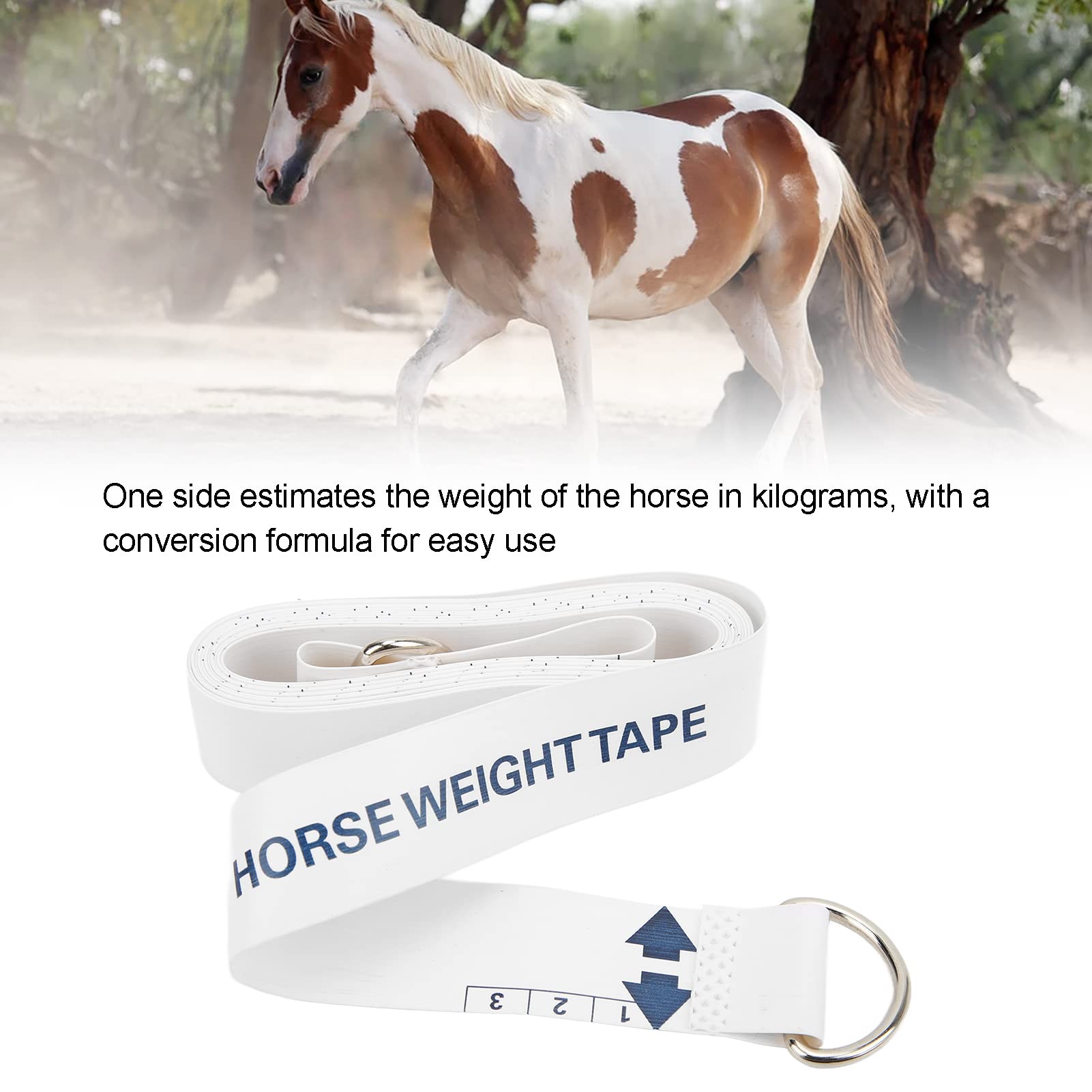 Horse and Pony Height Weight Tape, 2.5m Horse Body Weight Tape Measure, Portable Bust Height Measuring Tape Farm Equipment, for Animal Livestock Body Weight, 98.4x1.0in