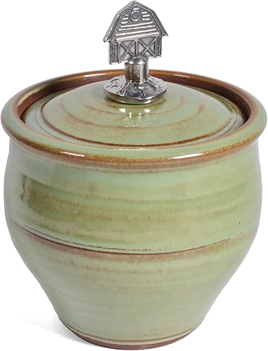 Azucarero con acabado de granero de peltre, pistacho