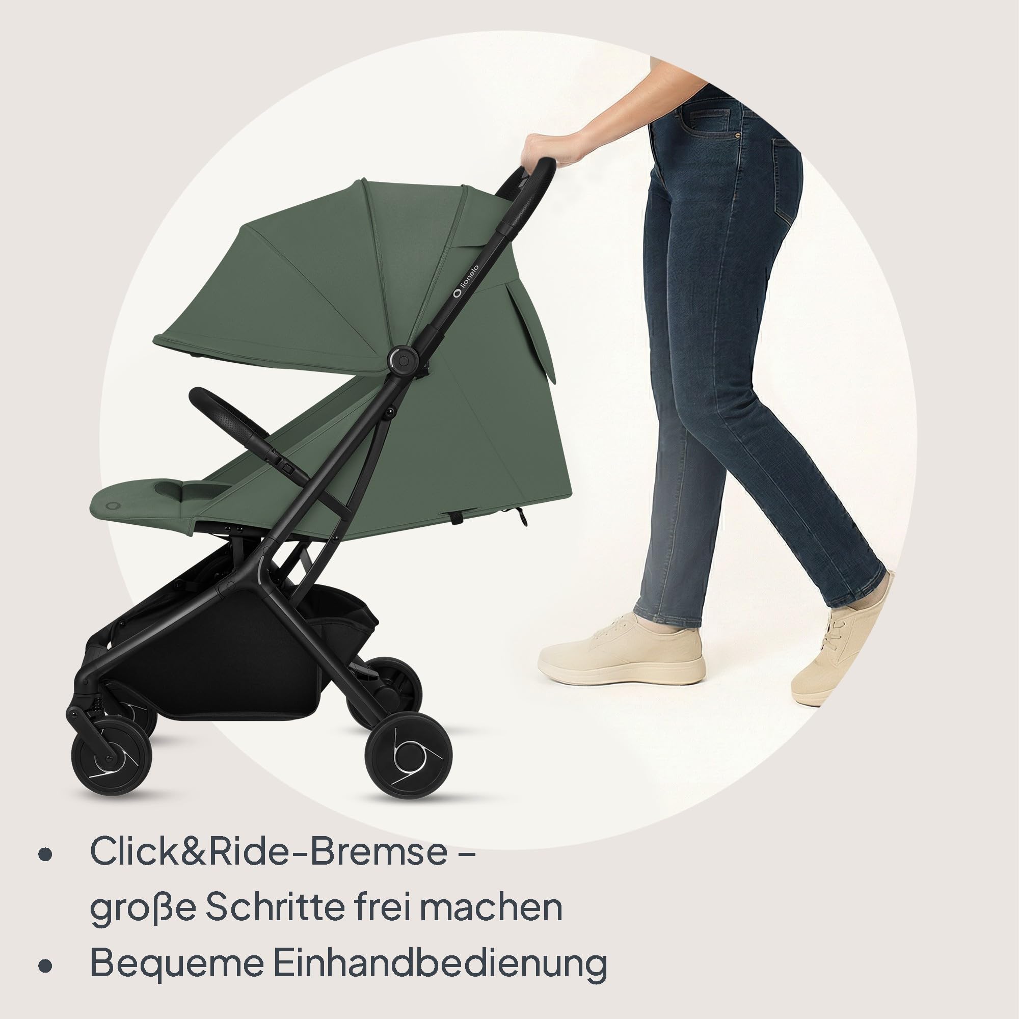 Lionelo Sia Reisebuggy ultraleicht & ultrakompakt faltbar, 5,9 kg, bis 22 kg, 6 Monaten bis 4 Jahre, Liegeposition, Federung, UPF50+ Verdeck, Moskitonetz, Einkaufskorb 3 kg, Becherhalter, Tragegurt