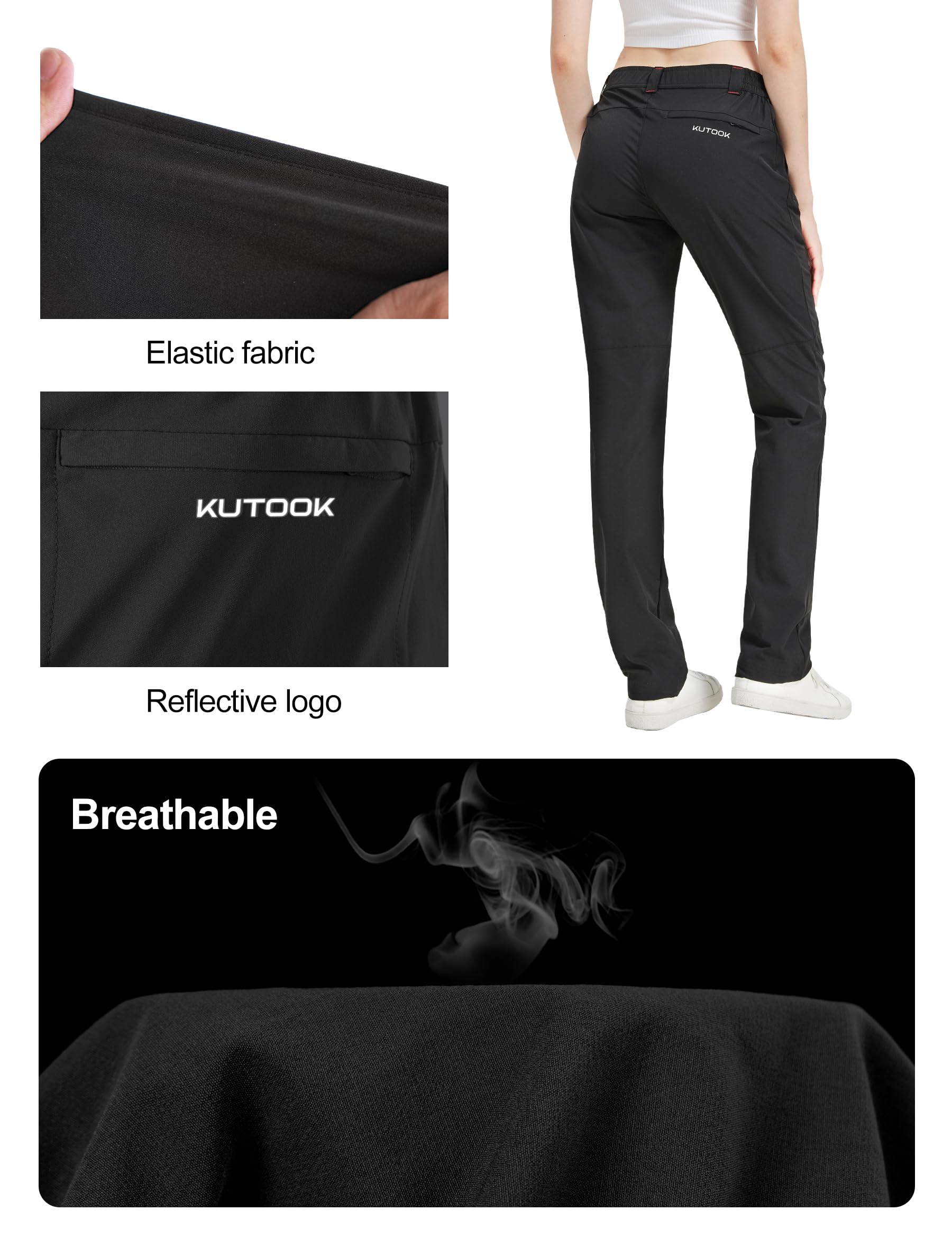 KUTOOK Pantalones Senderismo Mujer Transpirable Pantalones de Acampada y Marcha para Mujer Ligero Trekking Deportivos al Aire Libre