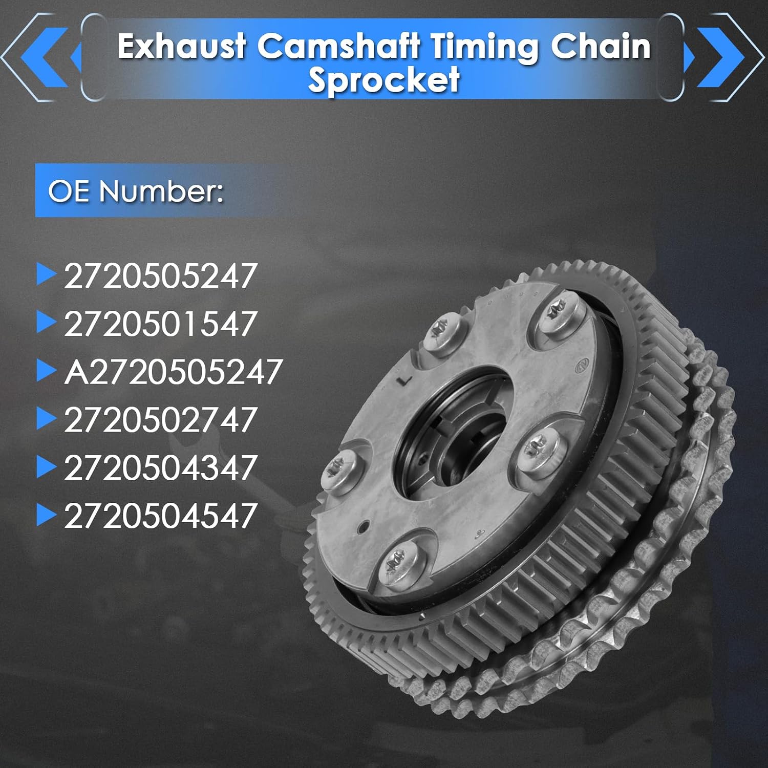 Left Intake Camshaft VVT Sprocket 2720505247 for Mercedes C350 Sport 3.5L V6 Direct Replacement for 2720501547