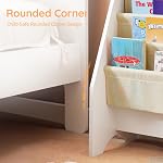 SoBuy Kids Bookshelf with 4 Fabric Sling Pockets, Montessori Front Facing Bookcase for Toddlers, Space Saving Children Book Organizer for Nursery Playroom & Bedroom, 62 x 30 x 71 cm, White FRG225-W