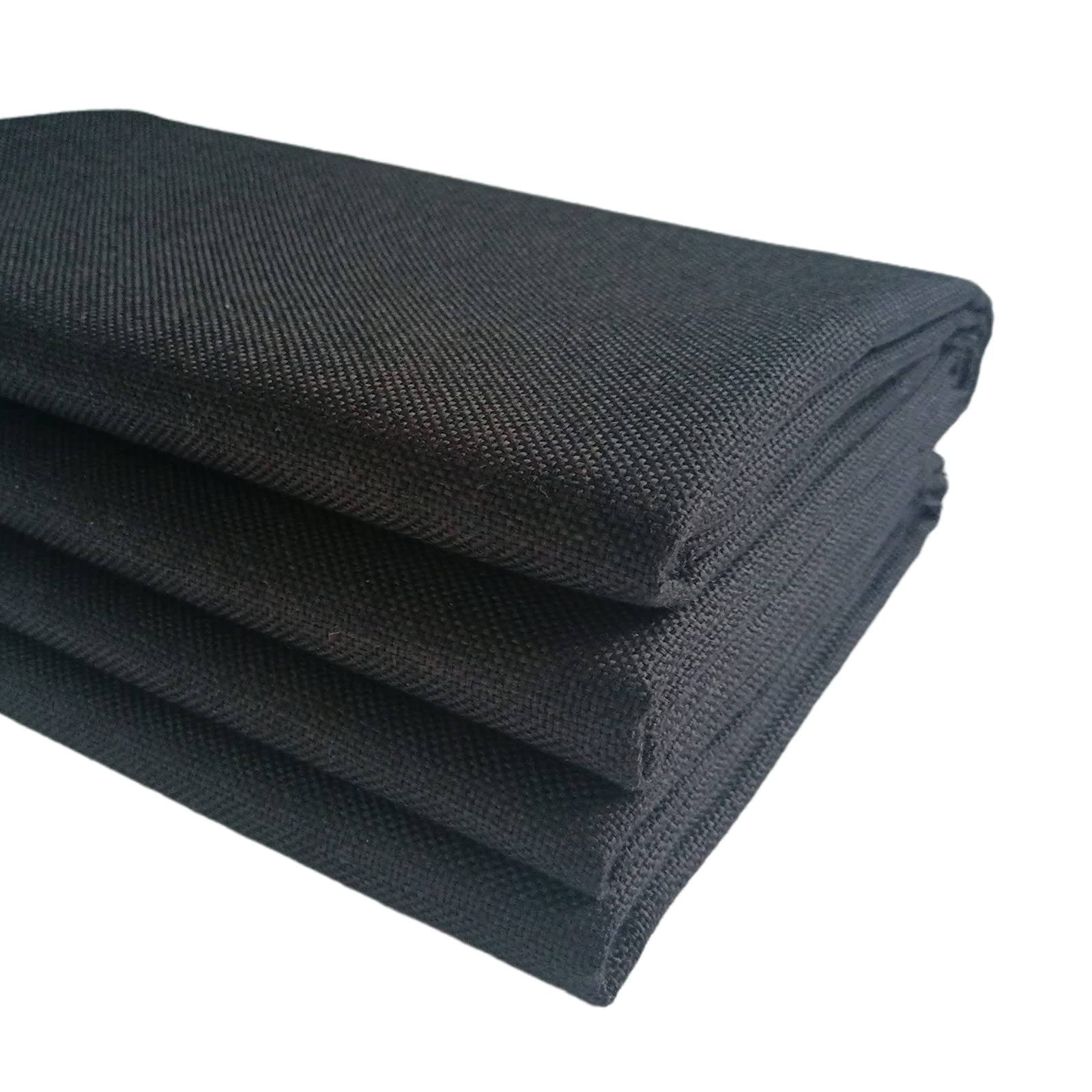 TinaKim Faux Linen Upholstery Fabric, for Chairs Couch Settee Cover Material (Black, 2 Yard (57x 72 inch))