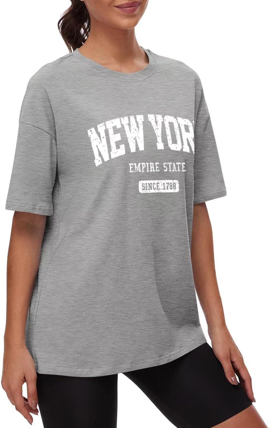 ORANDESIGNE Womens Cotton Oversized T Shirts Letter Graphic Tees Short Sleeve Casual Summer Clothes 2026 - Image 3