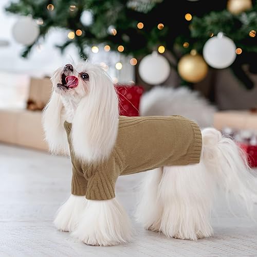 Miniatura 7 de IECOii Suéter extragrande para perro 4XL, suéteres de Navidad para perros extragrandes, hembras y niños, ropa de punto de cuello alto para mascotas,