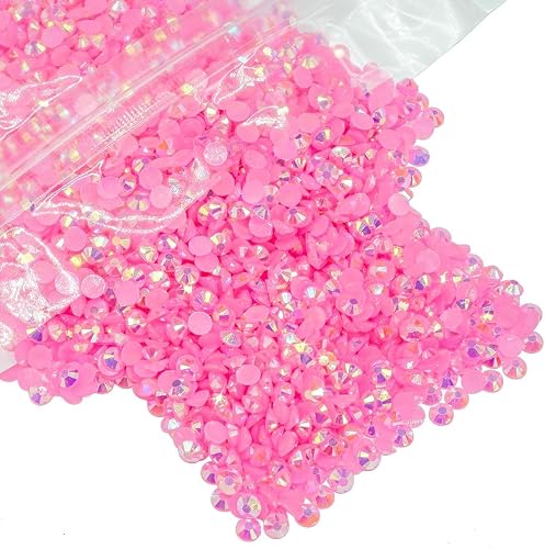 qiipii 14000PCS 2mm Small Dark Pink AB Resin Rhinestones Bulk SS6 Tiny Flatback Jelly Stones Pack Diamonds Crystals Gems for Nails Face Eyes Makeup Tumblers Bottles DIY Crafts Shoes Clothes Phones Car