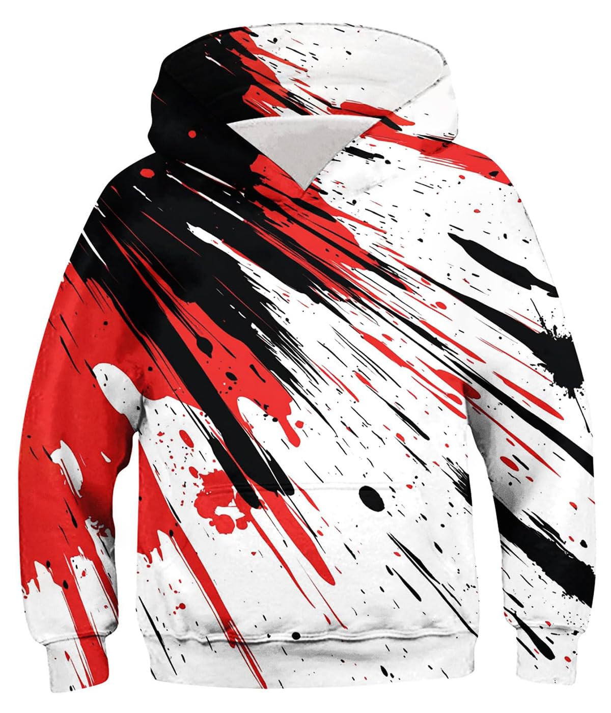 Boys Hoodies 3D Black Red print sweatshirts Pullover Tie Dye soft Size 8-12