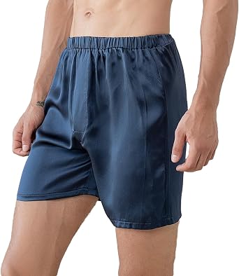 Men's 22mm Silk Boxers Luxury Mulberry Silk Underwear Smooth Sleep Loungewear Shorts Underwear Pajama Bottom