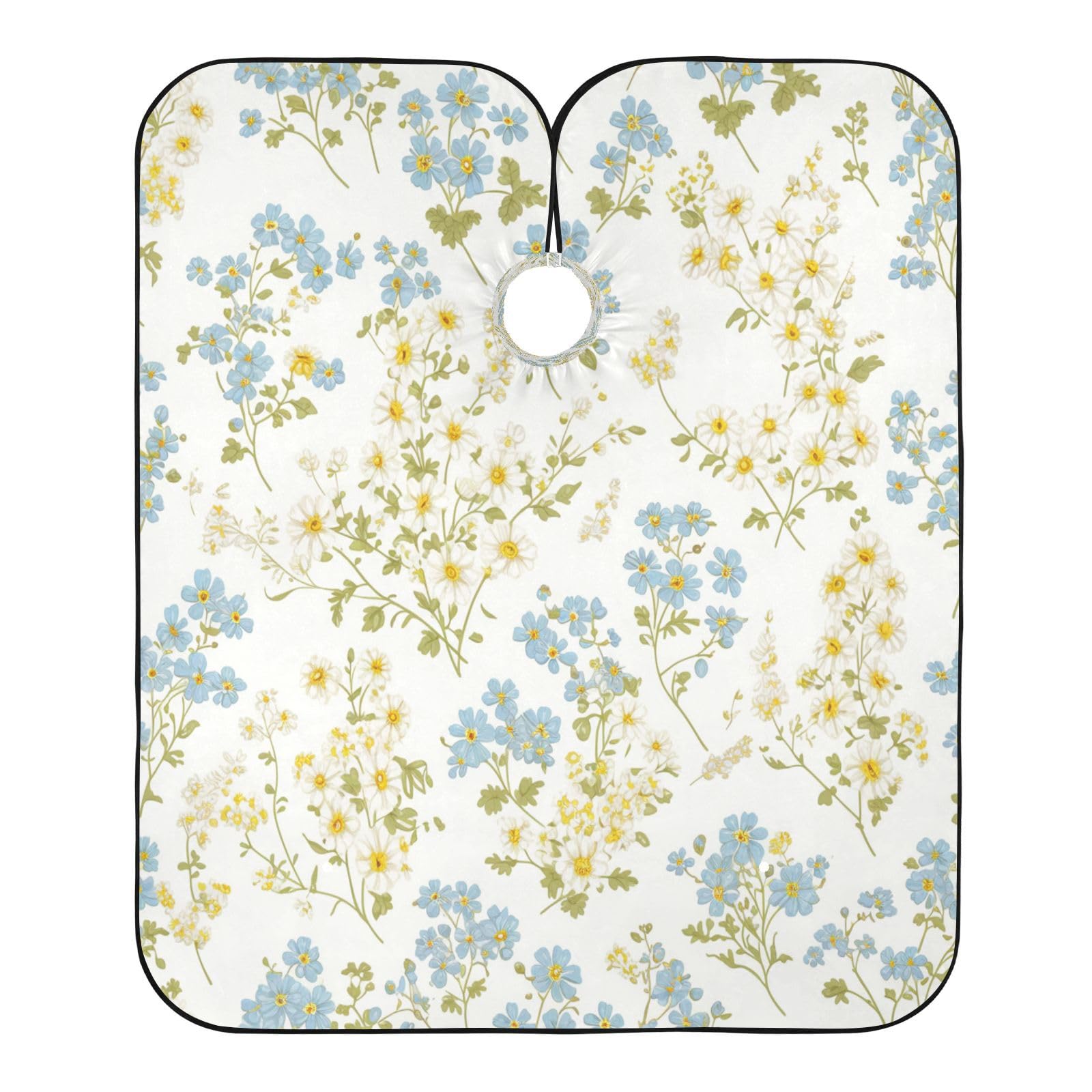 Kigai Small Daisy Hair Cutting Cape for Men & Women Waterproof Barber Cape Professional Hairdressing Salon Styling Apron with Adjustable Closure Snap